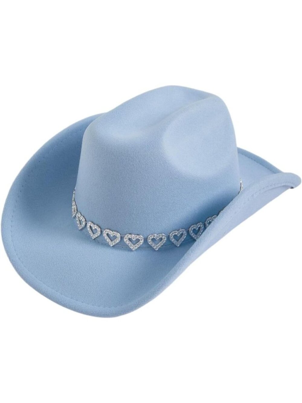 Women's Azure Blue Rhinestone Brim Rodeo Imported Cowgirl Western Cowboy Hat